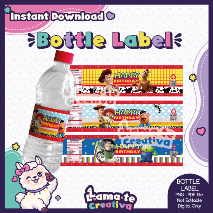 Toy story Party Pack | Chip Bag, Bottle Label & Juice Pouch | Instant Download - Image 4