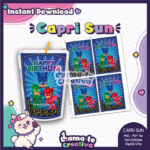 PJ Mask Capri Sun Label | Printable Birthday Party Favor