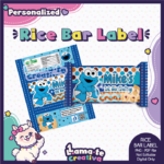 Cookie Monster Rice Bar Label | Personalized Birthday Party Favor