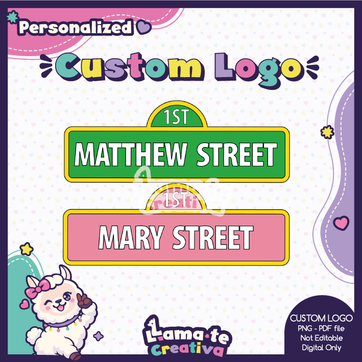 PORTADA-CUSTOM-LOGO-SESAME-STREET Sesame Street Custom Logo | Personalized Birthday Party - Image 1