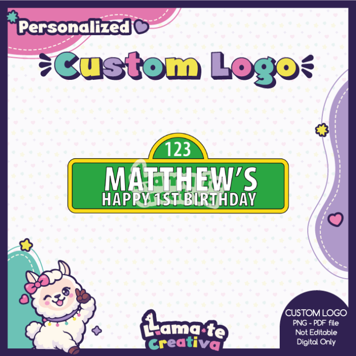Sesame Street Custom Logo | Personalized Birthday Party - Image 2