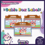 Circus & Carnival Gable Box Label | Personalized Birthday Party Favor