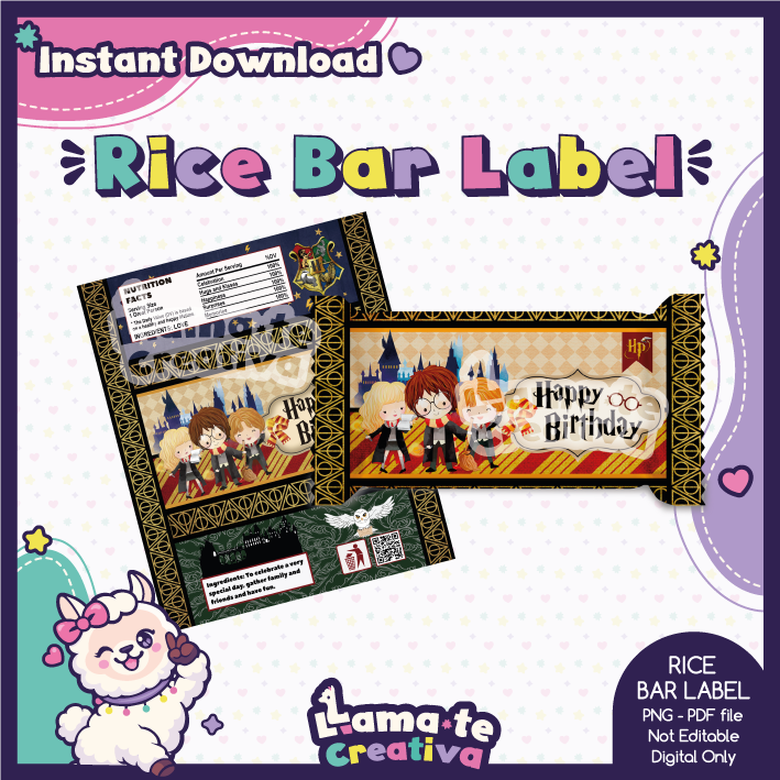 PORTADA-HARRY-POTTER-RICE Harry Potter Rice Bar Label | Printable Birthday Party Favor | Instant Download - Image 1
