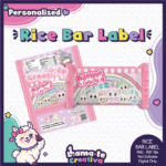 Labubu Rice Bar Label | Personalized Birthday Party Favor