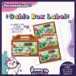 Mario Bros Gable Box Label | Personalized Birthday Party Favor - Image 2